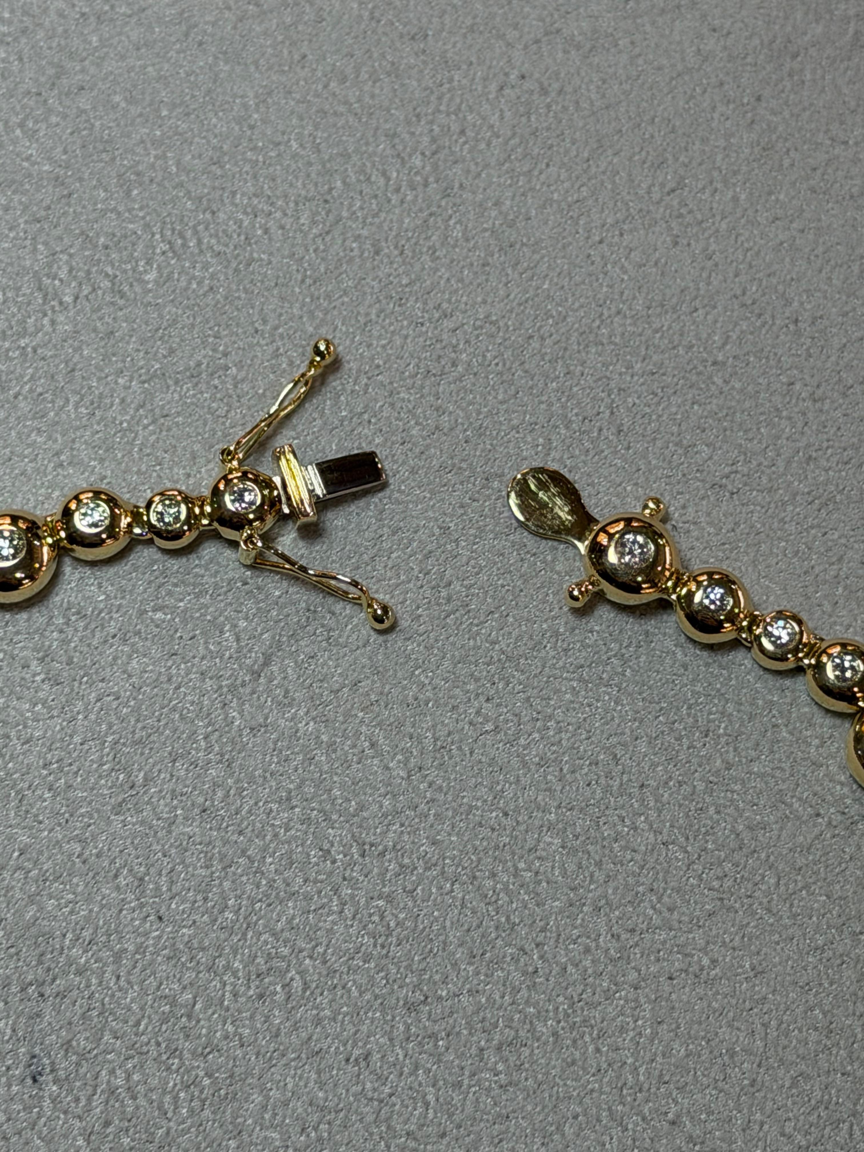 Yellow Gold Diamond Bubble Necklace in vendita 1