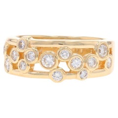 Bracelet cocktail en or jaune avec bulles de diamants - 14k Rd .50ctw Bezel Set Ring
