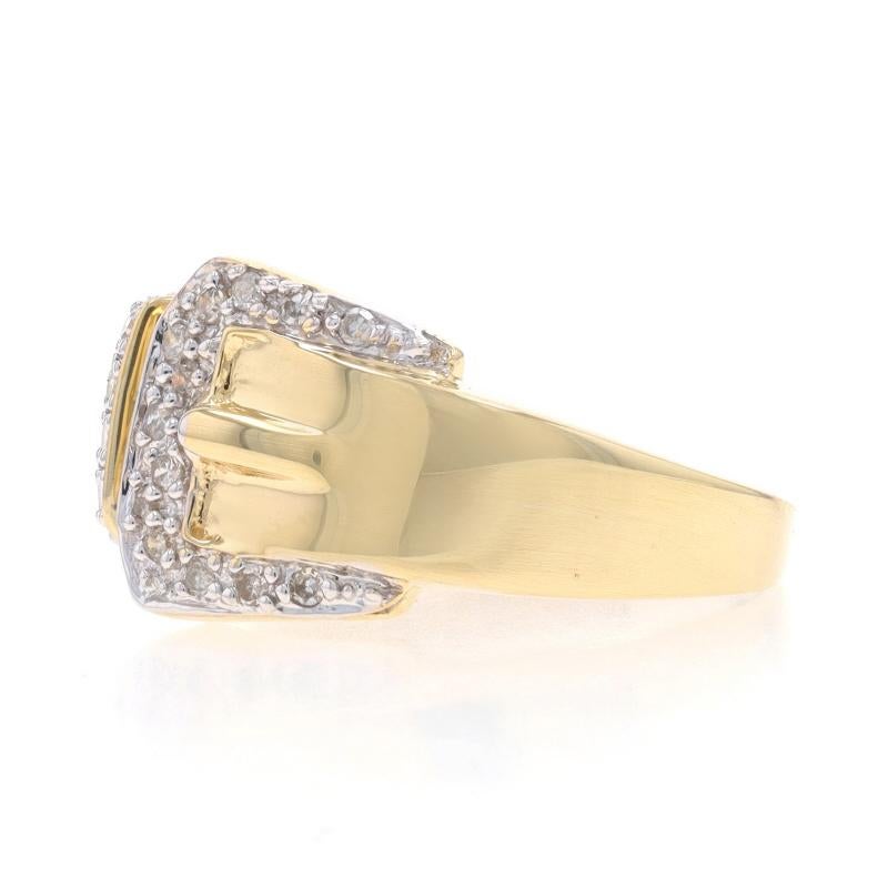 Anneau en or jaune avec boucle en diamant - 14k Single Cut .16ctw Ring Excellent état - En vente à Greensboro, NC