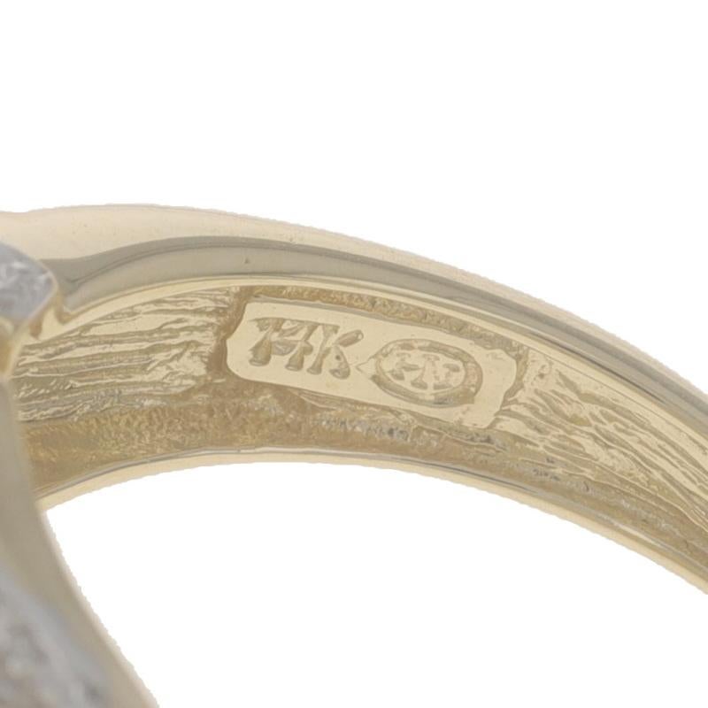 Anneau en or jaune avec boucle en diamant - 14k Single Cut .16ctw Ring en vente 2