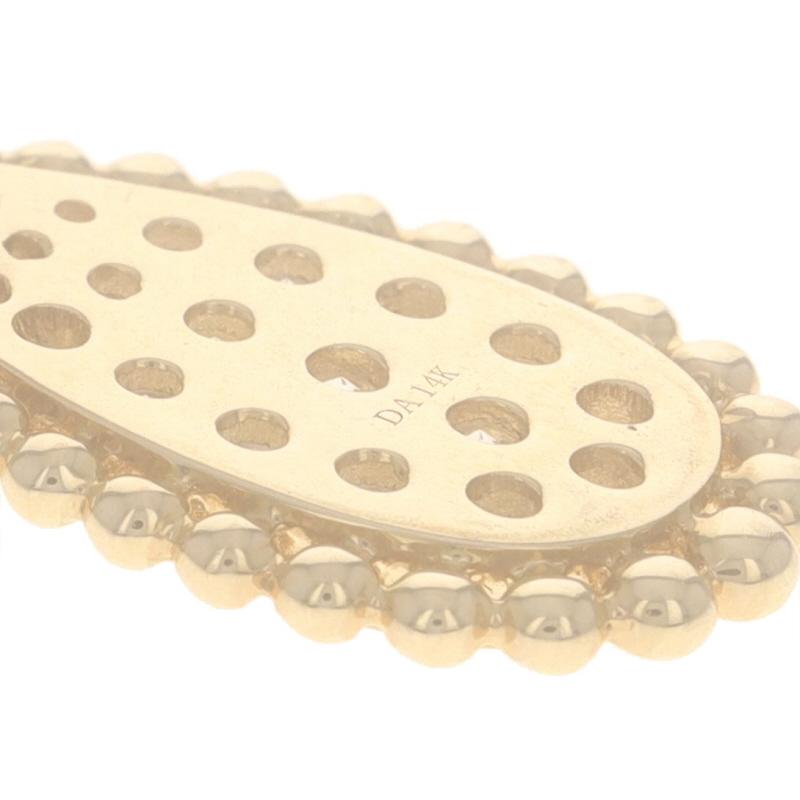 Collar de oro amarillo con diamantes en forma de lágrima 17 3/4