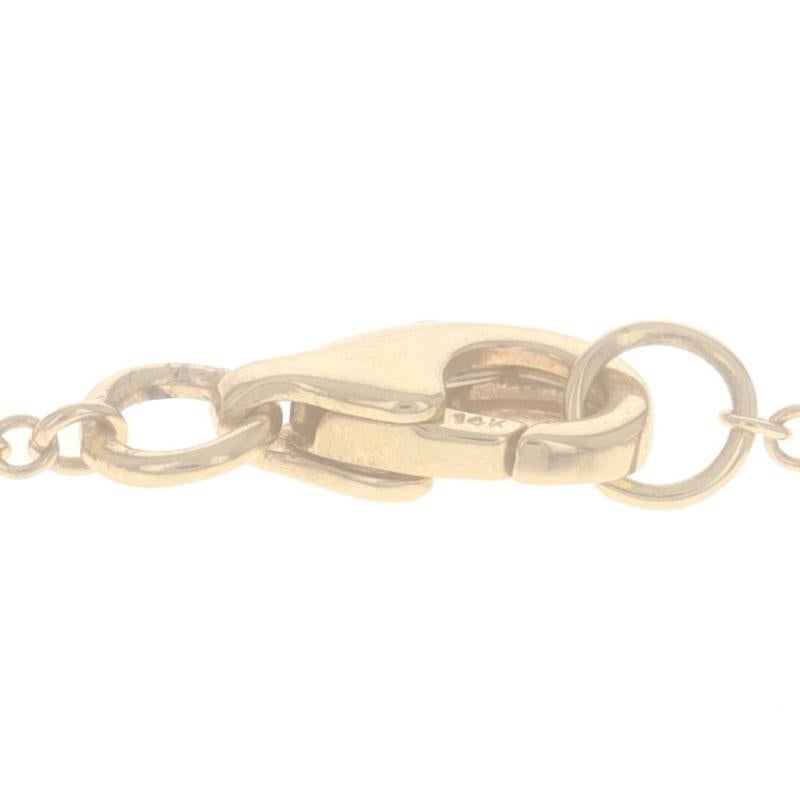 Collar de oro amarillo con diamantes en forma de lágrima 17 3/4