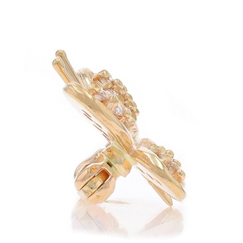 Gelbgold Diamant Schmetterling Brosche - 14k Runde Brillant .22ctw Insekt (Rundschliff) im Angebot