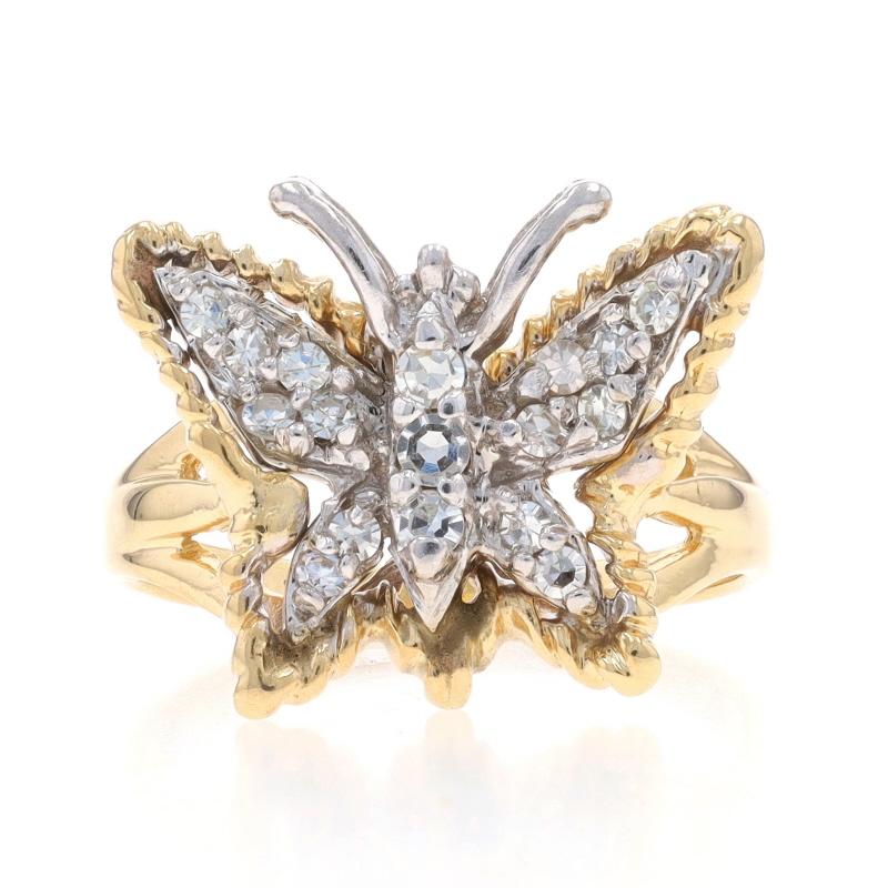Size: 6
Sizing Fee: Up 3 sizes for $35 or Down 1 size for $35

Metal Content: 14k Yellow Gold & 14k White Gold

Stone Information

Natural Diamonds
Carat(s): .30ctw
Cut: Single
Color: G - H
Clarity: VS1 - VS2

Total Carats: .30ctw

Style: Cluster