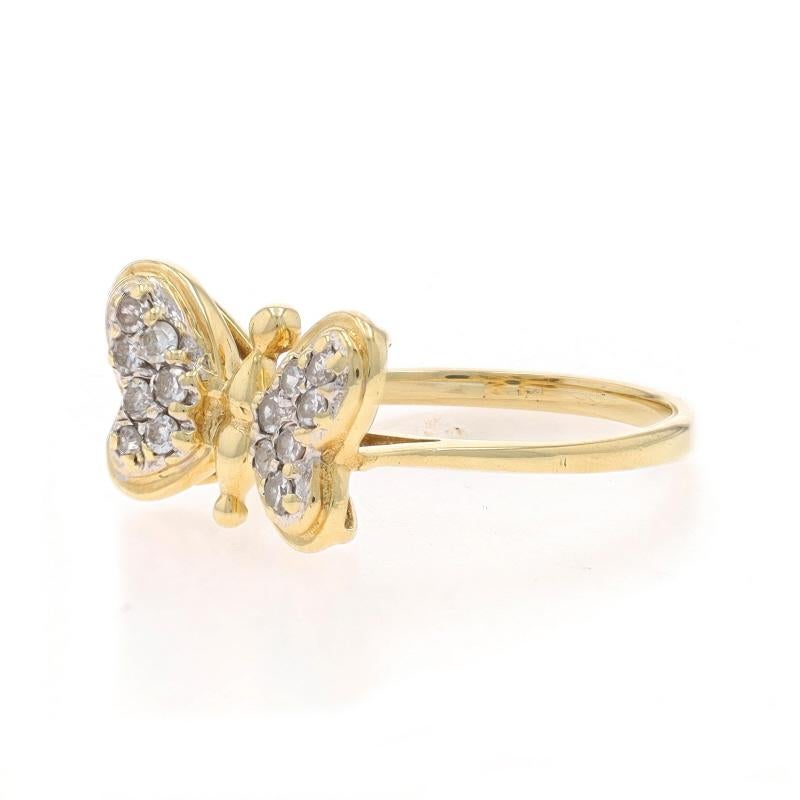 Gelbgold Diamant Schmetterling Cluster Ring - 14k Single Cut .20ctw Nature im Zustand „Hervorragend“ im Angebot in Greensboro, NC