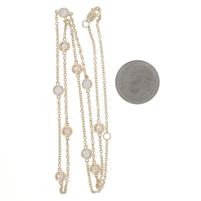 Collier en or jaune avec diamants à l'unité 18