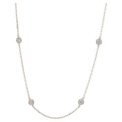 Collana di diamanti in oro giallo da 18" 14k a brillante rotondo 1,00ctw