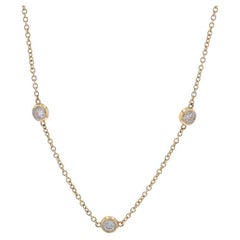 Yellow Gold Diamond by the Yard Necklace 18" 14k Round Brilliant 1.00ctw