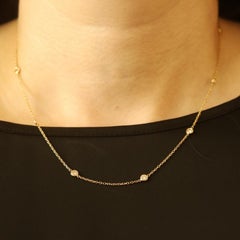 Collier de diamants en or jaune 18" 14k Round Brilliant 1.04ctw