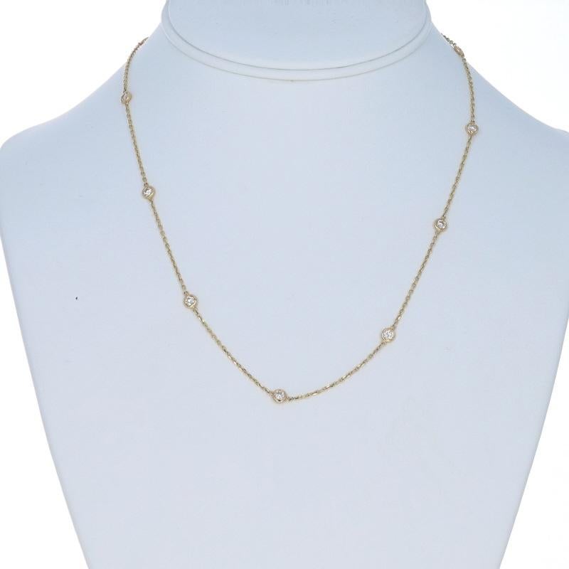 Taille ronde Collier de diamants en or jaune 18