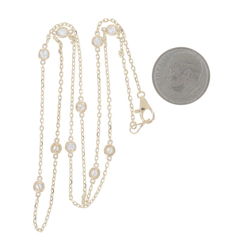Collier en or jaune avec diamants à l'unité 18