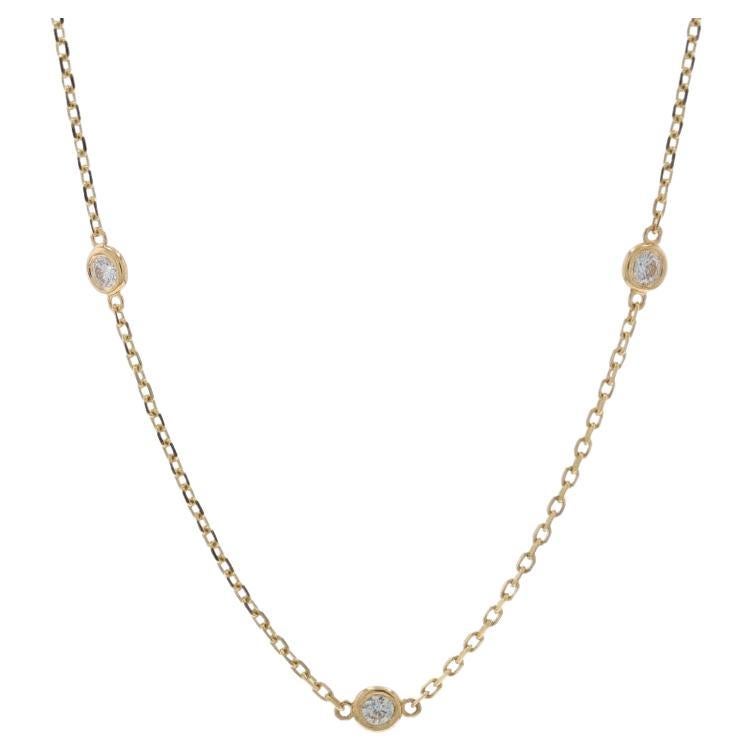 Collana di diamanti in oro giallo da 18" 14k a brillante rotondo da .56ctw