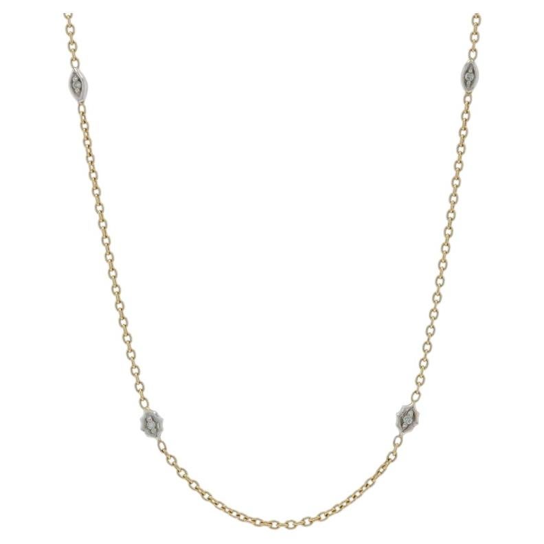 Collar de Diamantes de Oro Amarillo por Yardas 19" -18k Brillante Redondo .16ctw Estación en venta