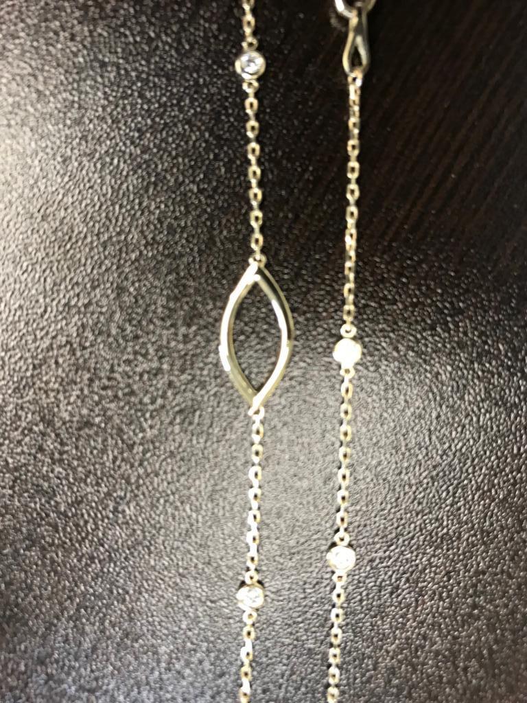 Yellow Gold Diamond by the Yard Necklace In New Condition For Sale In Great Neck, NY
