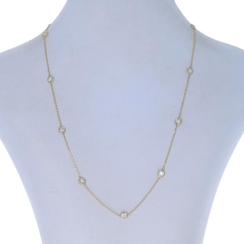Metal Content: 14k Yellow Gold

Stone Information
Natural Diamonds
Carat(s): .98ctw
Cut: Round Brilliant
Color: J - K
Clarity: SI2 - I1

Total Carats: .98ctw

Style: Diamond by the Yard
Chain Style: Diamond Cut Cable
Necklace Style: Chain