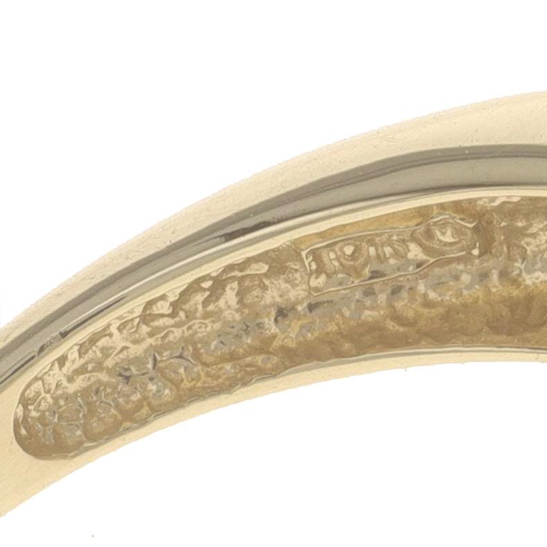 Yellow Gold Diamond Bypass Band - 10k Baguette & Single .25ctw Ribbon Ring For Sale 1