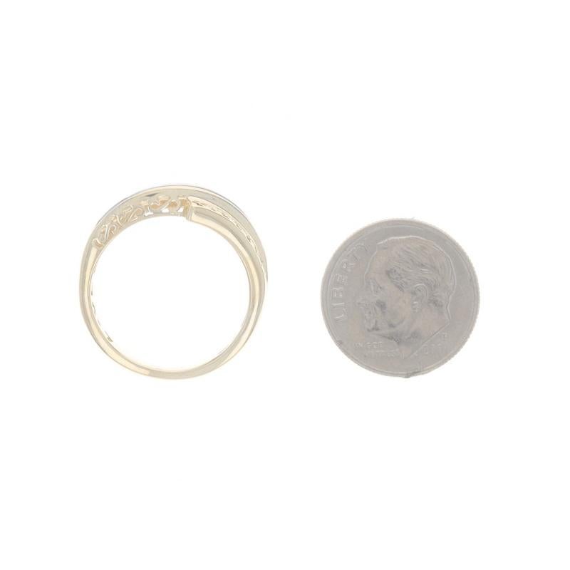 Yellow Gold Diamond Bypass Band - 10k Single Cut .10ctw Love Hearts Ring For Sale 2