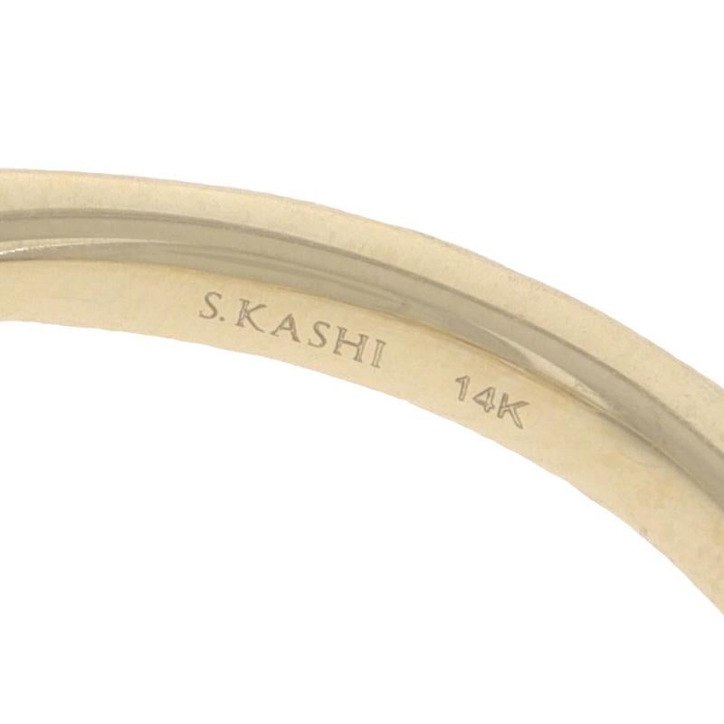 Yellow Gold Diamond Bypass Band - 14k Oval 1.04ctw Ring For Sale 2
