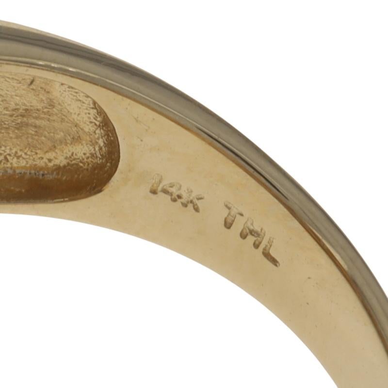 Fascia bypass con diamanti in oro giallo - Anello 14k con diamante rotondo e baguette da 1,00 ct. in vendita 1