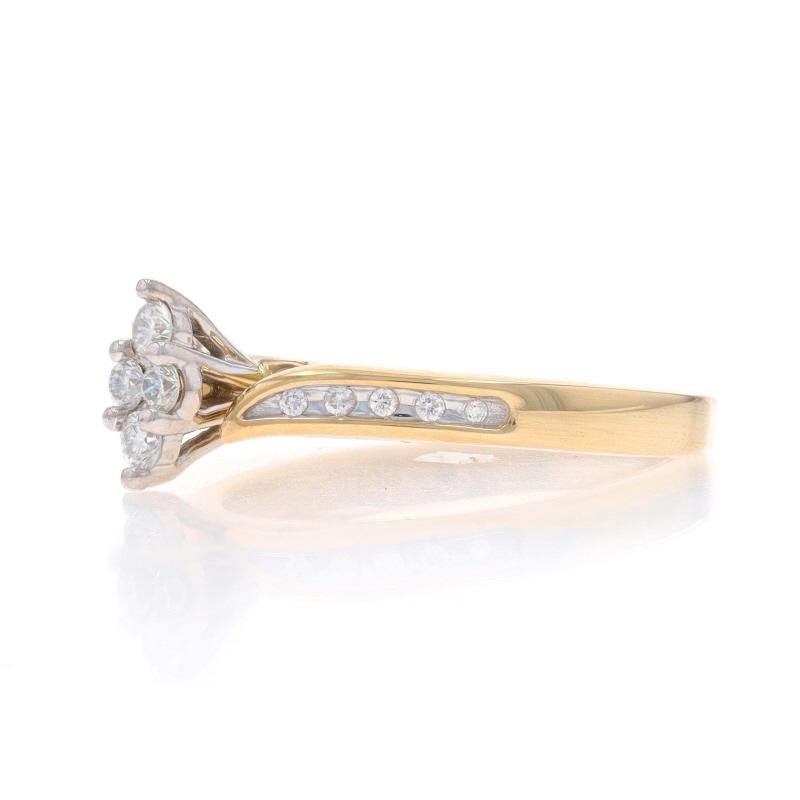 Yellow Gold Diamond Bypass Engagement Ring - 10k Round Brilliant .25ctw In Excellent Condition In Greensboro, NC