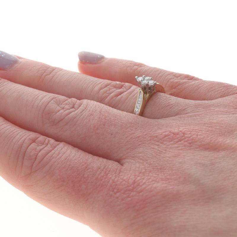 Women's Yellow Gold Diamond Bypass Engagement Ring - 10k Round Brilliant .25ctw