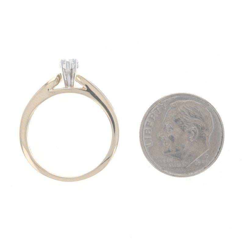 Yellow Gold Diamond Bypass Engagement Ring - 10k Round Brilliant .25ctw 1