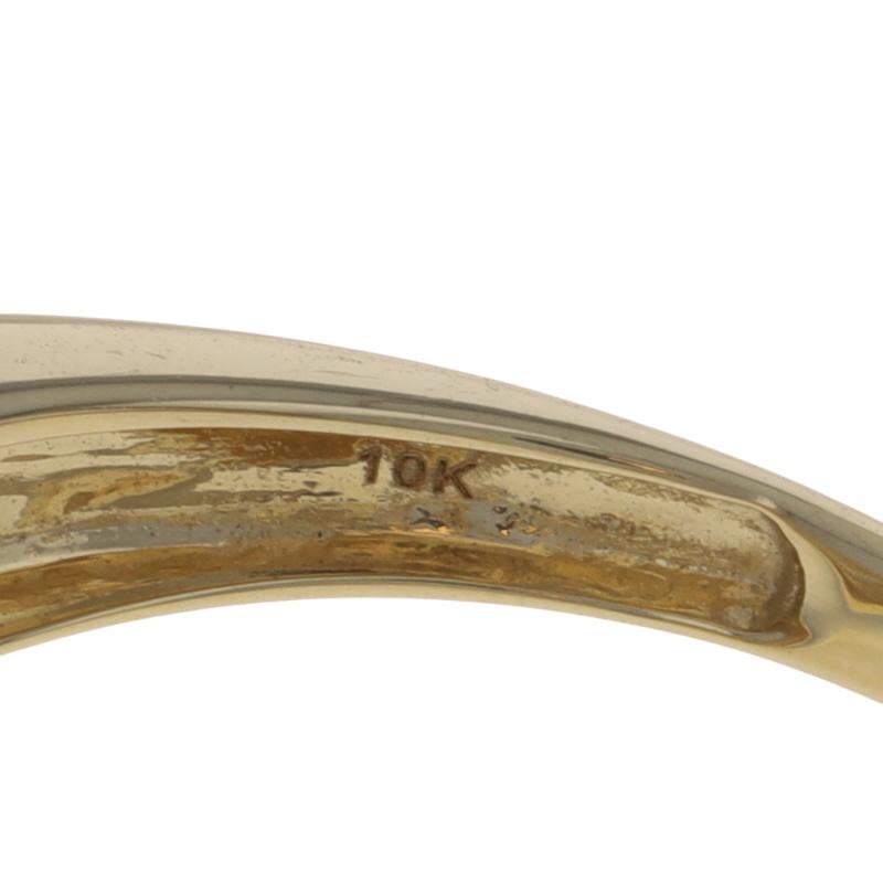 Yellow Gold Diamond Bypass Ring 10k Round Brilliant & Single Stone .50ctw Three-Stone en vente 2