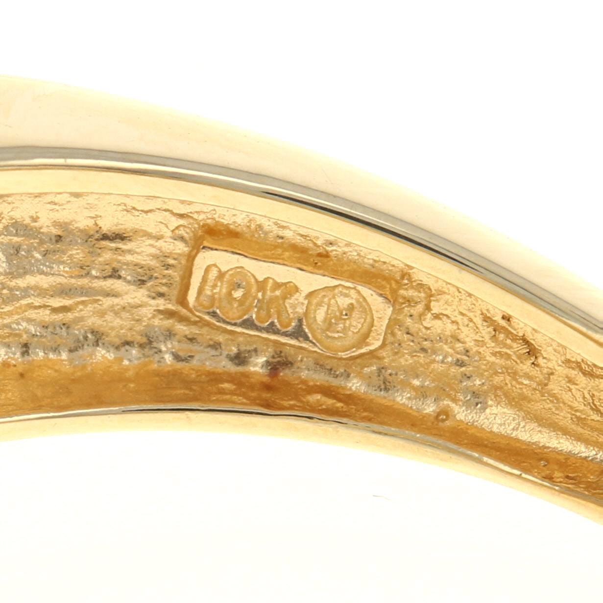 Yellow Gold Diamond Bypass Ring, 10k Single & Baguette Cut .20ctw 5