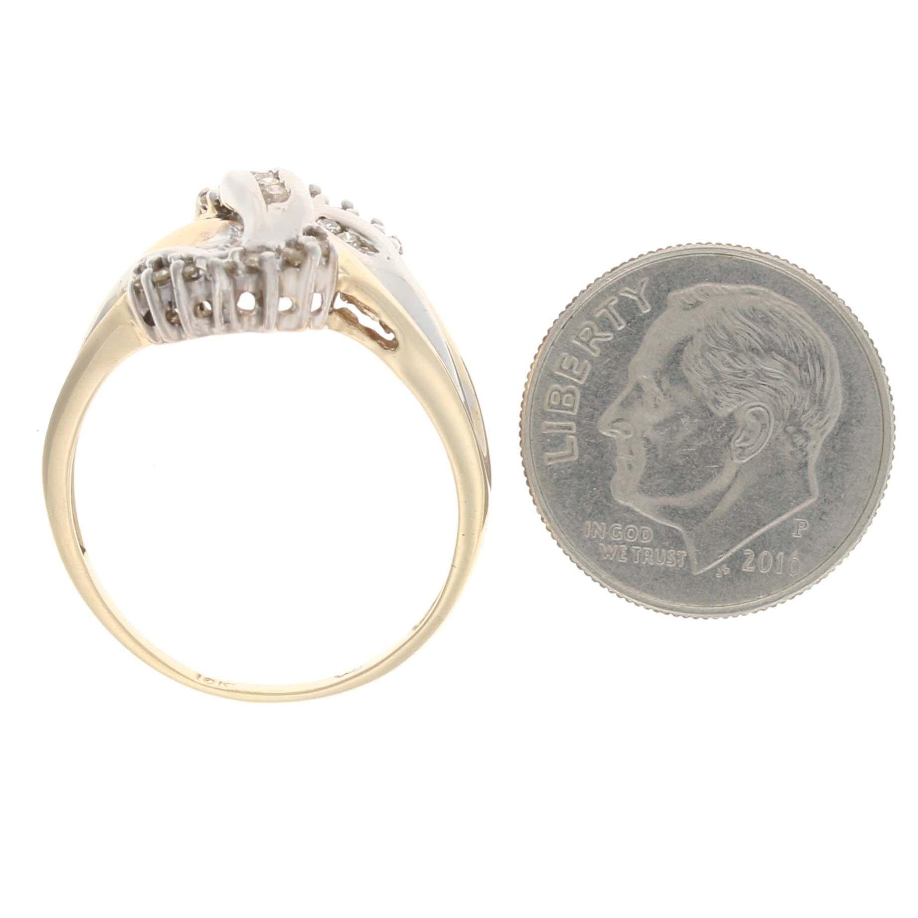 Yellow Gold Diamond Bypass Ring, 10k Single Cut .10ctw 5