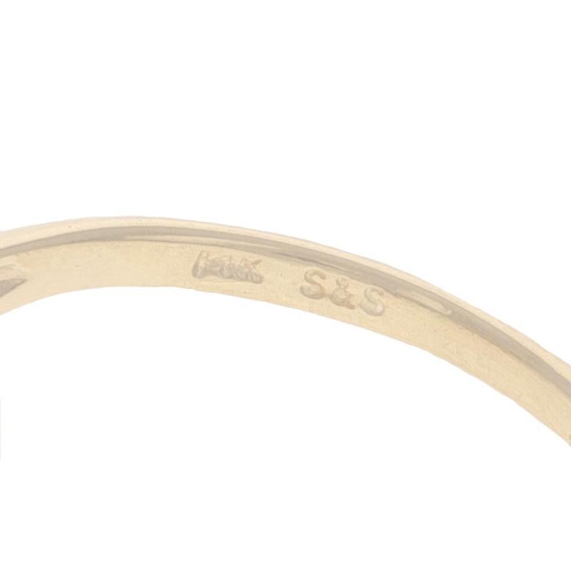Anello con diamante bypass in oro giallo - 14k Brilliante rotondo .14ctw Promessa in vendita 2