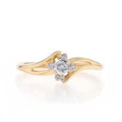 Yellow Gold Diamond Bypass Ring - 14k Round Brilliant .14ctw Promise