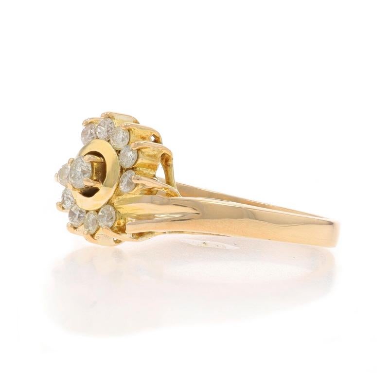 Anello Bypass con diamante in oro giallo - 14k Brilliante rotondo .30ctw In condizioni ottime in vendita a Greensboro, NC
