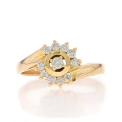 Anillo Bypass de Diamantes de Oro Amarillo - 14k Brillante Redondo .30ctw