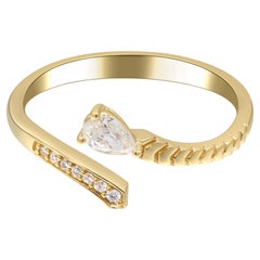Yellow Gold Diamond Bypass Ring