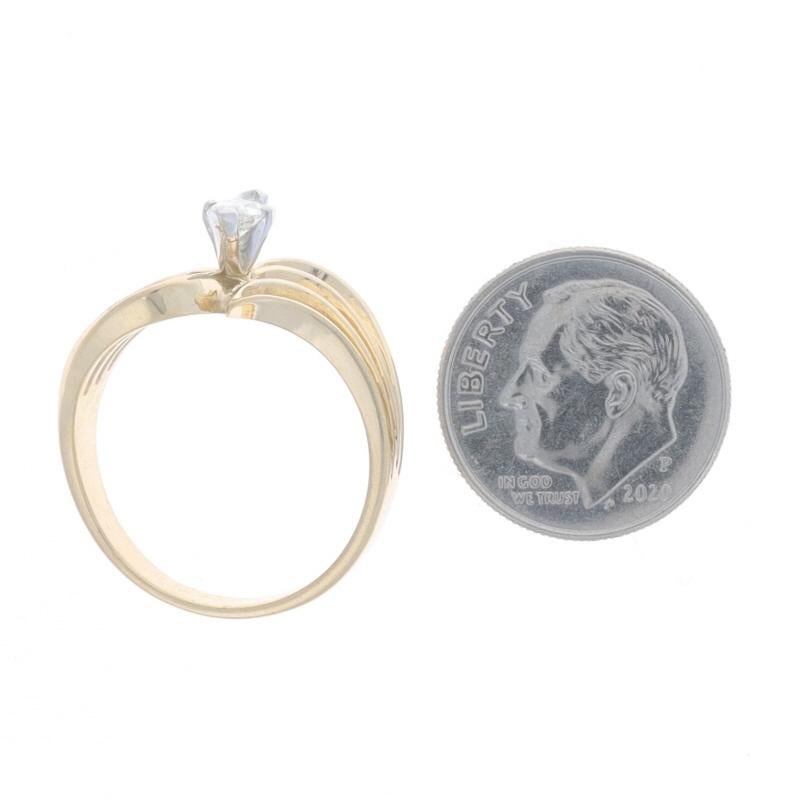 De las mujeres Anillo solitario de oro amarillo con diamantes - 14k Marquesa .31ct
