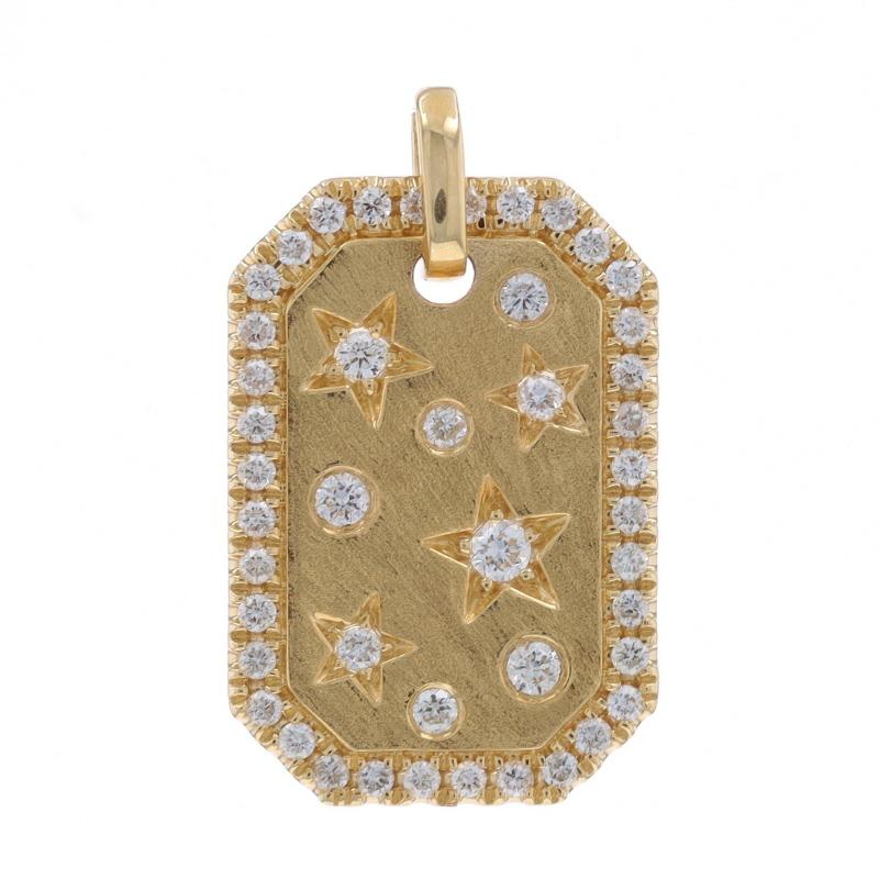 Contenuto del metallo: Oro giallo 14k

Informazioni su A. Stone

Diamanti naturali
Carati: .46ctw
Taglio: Rotondo brillante
Colore: G
Chiarezza: SI1 - SI2

Carati totali: .46ctw

Tema: Etichetta Stella Celeste
Caratteristiche: Finitura liscia con