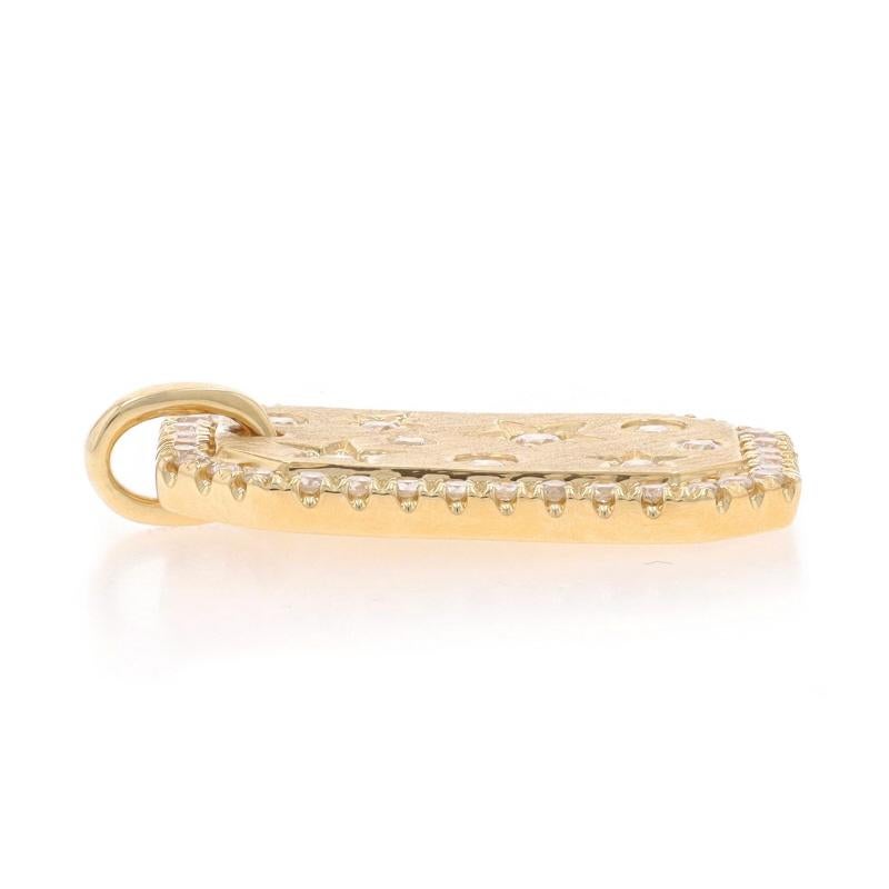 Taglio rotondo Ciondolo a forma di stella celeste in oro giallo - 14k Brilliante rotondo .46ctw in vendita