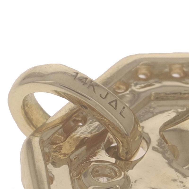 Donna Ciondolo a forma di stella celeste in oro giallo - 14k Brilliante rotondo .46ctw in vendita