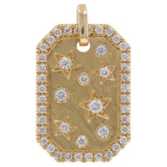 Pendentif étoile céleste en or jaune - 14k brillant rond .46ctw
