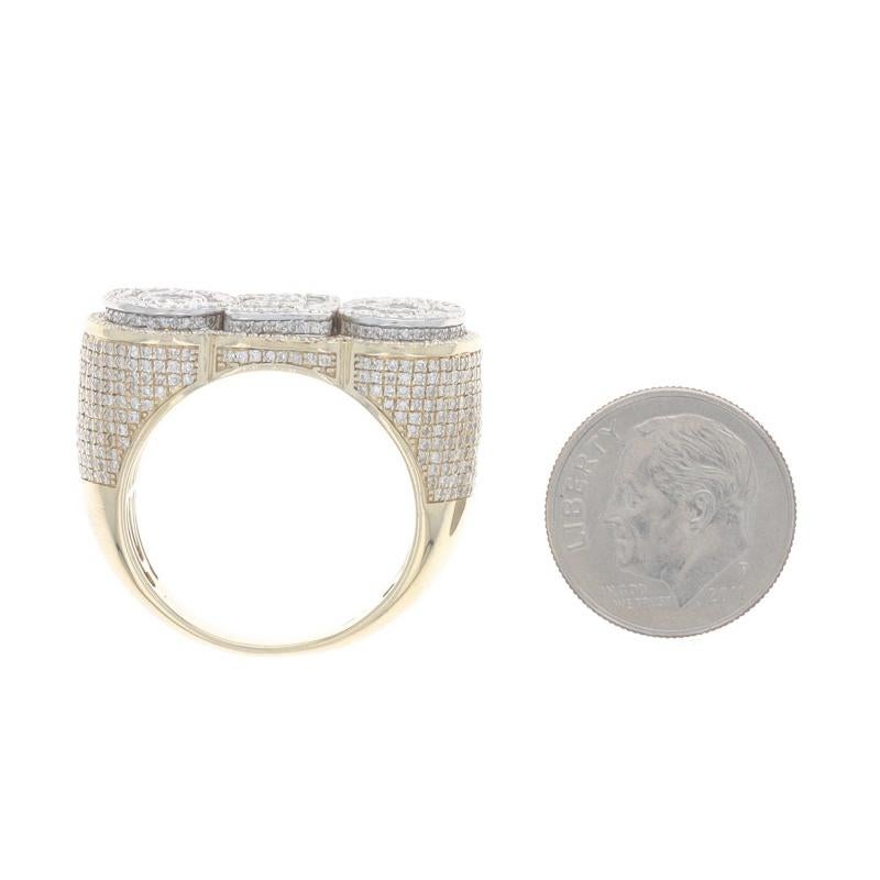 Yellow Gold Diamond CEO Men's Ring - 10k Single & Bag 2.00ctw Pave Bling Sz 10 For Sale 2