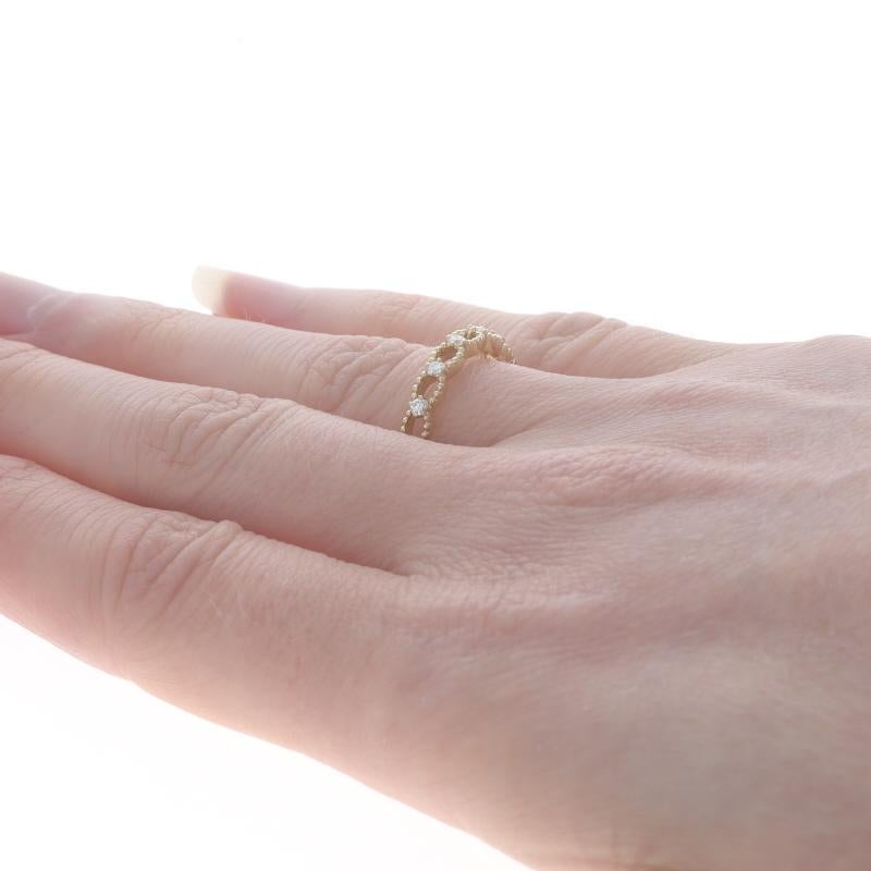 Gelbgold Diamant Kette Gliederring - 14k rund .15ctw Milgrain Ehering Damen