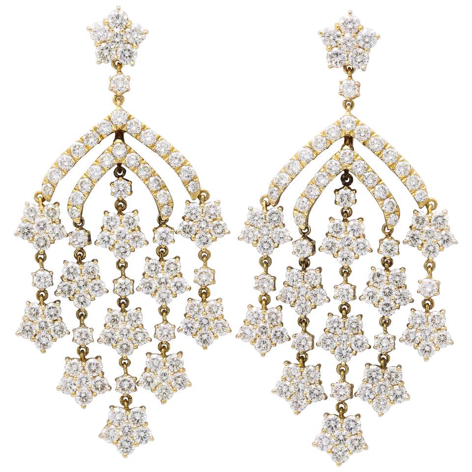 Yellow gold chandelier earrings Clearance