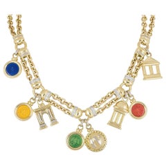 Yellow Gold Diamond Charm Necklace