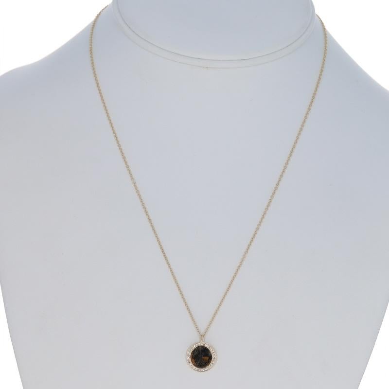 Collar Halo Círculo de Diamantes de Oro Amarillo - Disco Grabable Ajustable 14k Corte único en venta