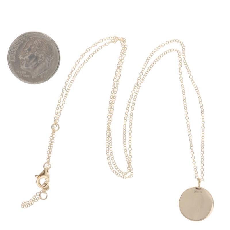 Collar Halo Círculo de Diamantes de Oro Amarillo - Disco Grabable Ajustable 14k en Nuevo estado para la venta en Greensboro, NC