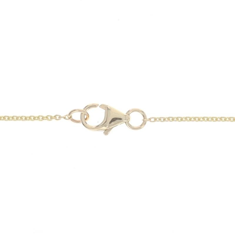Gelbgold-Diamant-Halskette mit Kreis-Anhänger - 14k gebürstete Scheiben-Doppel verstellbar 1