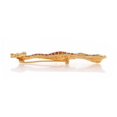 Yellow Gold Diamond Citrines Giraffe Brooch - 14k Round Brilliant 6.21ctw Pin