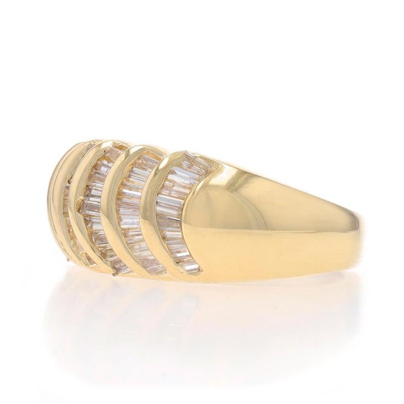 Bague éventail en or jaune avec diamants - 14k Baguette .50ctw Taille 6 Excellent état - En vente à Greensboro, NC