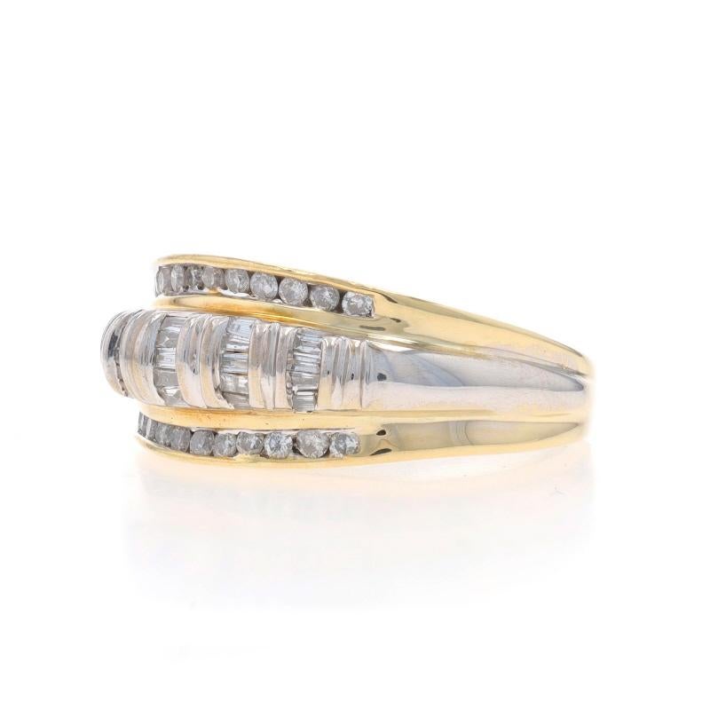Bracelet en or jaune avec diamants - 14k Baguette & rond .50ctw Ring Excellent état - En vente à Greensboro, NC
