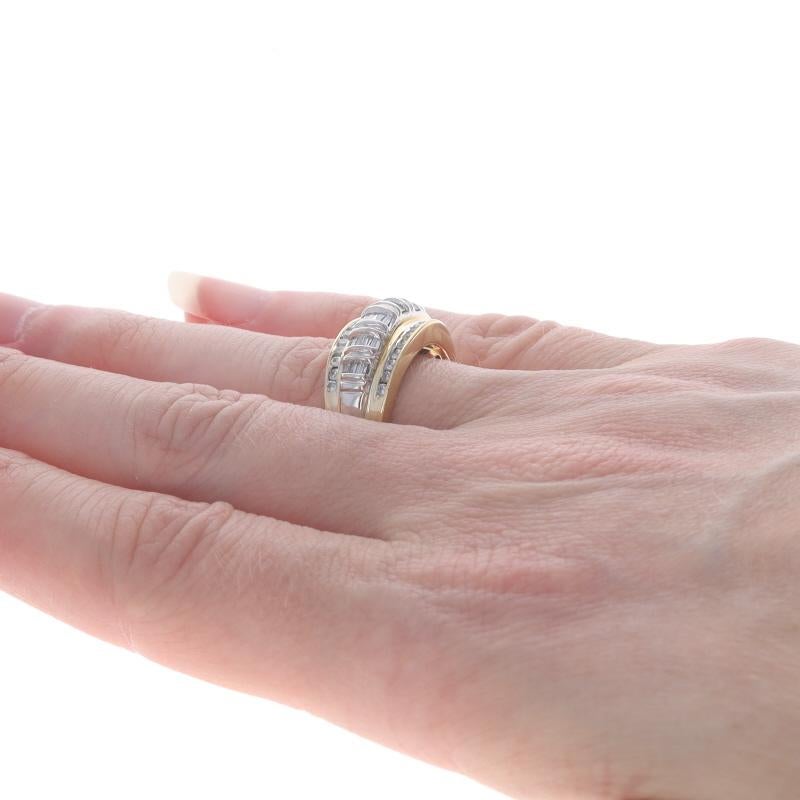 Bracelet en or jaune avec diamants - 14k Baguette & rond .50ctw Ring Pour femmes en vente